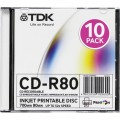 TDK  CD-R 80(52х)(slim)(10) 