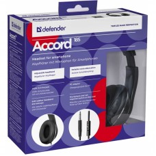 Гарнитура DEFENDER Accord 185 черный, 2 x 3,5-мм джек, 4-пин 3,5-мм джек, 1,2 м