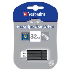 USB  VERBATIM 32 GB  Pin Stripe Black