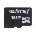 карта памяти   MicroSD 4GB  Smart Buy Сlass 10 без адаптера