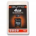 карта памяти  QUMO 4 GB    micro SDHC 6 klass  + адаптер