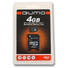 карта памяти  QUMO 4 GB    micro SDHC 6 klass  + адаптер