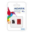 Карта памяти MicroSD  4GB  A-Data Class 4 +SD адаптер