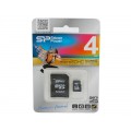 карта памяти MicroSD  4GB  Silicon Class 10 +SD адаптер