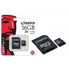 карта памяти MicroSD 16GB  Kingston Class 10 + SD адаптер 