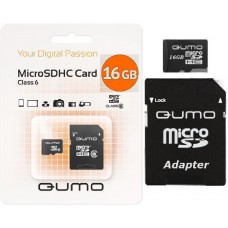 карта памяти Qumo 16 GB (micro Secure Digital,SDHC Class 6 ) +SD adapter
