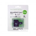 карта памяти Qumo 8 GB (micro Secure Digital,SDHC Class 4) +SD adapter