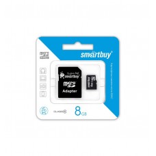 карта памяти   MicroSD 8GB  Smart Buy Сlass 10 +SD адаптер