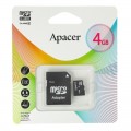 карта памяти  MicroSD  4GB  Apacer Class 4 с адаптером