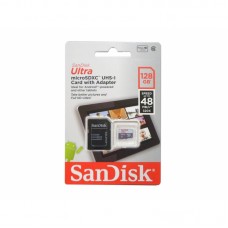 MicroSD  128GB  SanDisk Class 10 Ultra (48 Mb/s) + SD адаптер