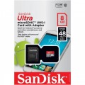 MicroSD  8GB  SanDisk Class 10 Ultra UHS-I  48MB/s Imaging + SD адаптер