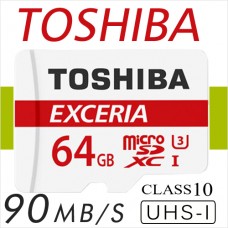 MicroSD Toshiba 64GB C10 Exceria  UHS-I U3 90MB/s + адаптер