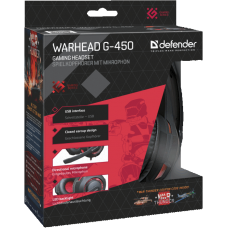Гарнитура DEFENDER игровая Warhead G-450 USB, подсветка, кабель 2,3 м Гарнитура DEFENDER игровая Warhead G-450 USB, подсветка, кабель 2,3 м
