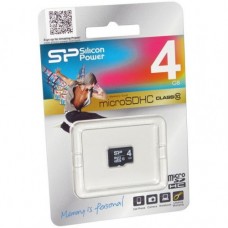 карта памяти MicroSD  4GB  Silicon Class 10  без адаптера
