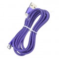 Кабель USB 2.0 - Micro USB, Фиолетовый, нейлон,