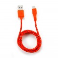 Кабель USB 2.0 - Micro USB, красный, нейлон