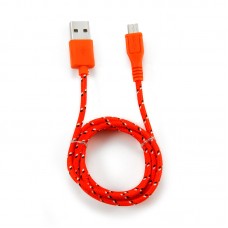 Кабель USB 2.0 - Micro USB, красный, нейлон