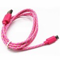 Кабель USB 2.0 - Micro USB, малиновый, нейлон, 1 м